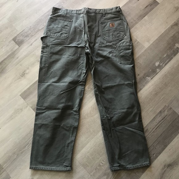 Carhartt Men's Original Dungaree 44x32 Carpenter Work Pants Grey - Picture 2 of 9